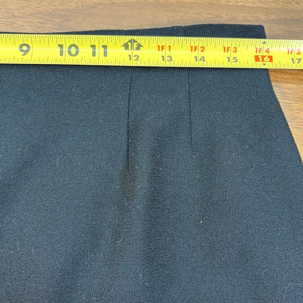 Chaus Petite Black 100% Worsted Wool Pencil Skirt 14P Minimalist Lined Office - Picture 7 of 9